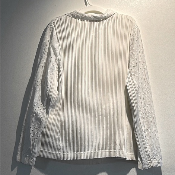 Anthropologie White Textured Blazer Blazers & Suit Jackets - Picture 3 of 8